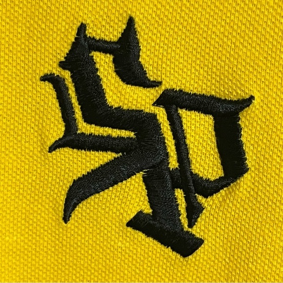 Men’s South Pole Short Sleeve Polo Shirt Embroidered Logo Size Medium Yellow - Picture 2 of 10